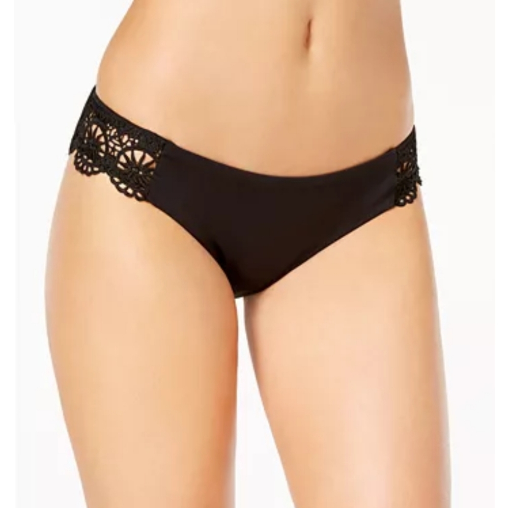 BECCA Muse Crochet Black Low Rise Bikini Bottoms